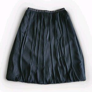 Joeffer Caoc Skirt Womens 6 Black Silk Mesh Balloon Shell Lined Midi Fairy FLAWS